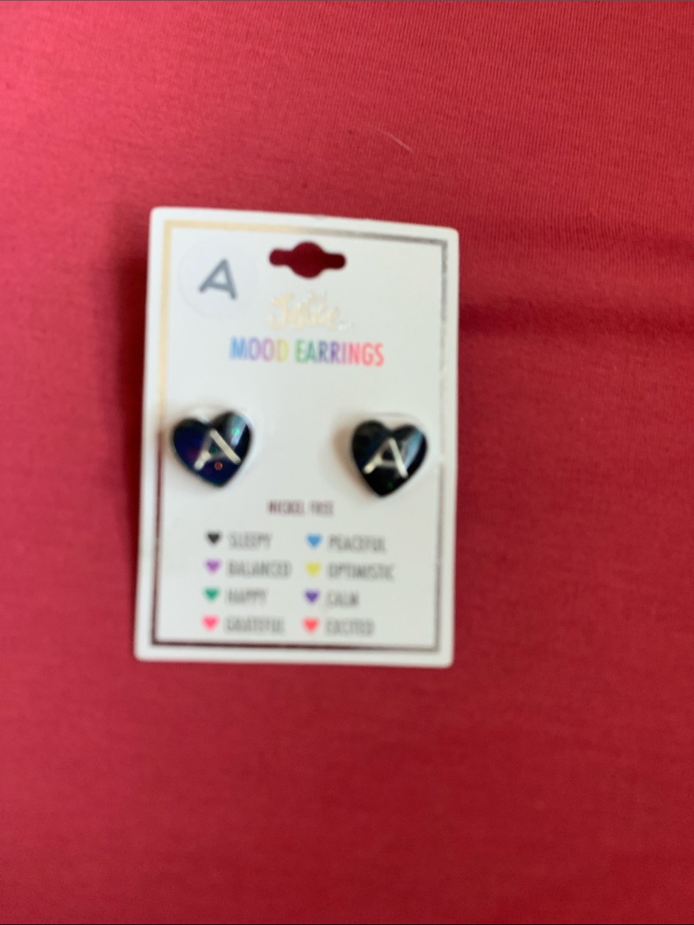 Justice Black Heart Mood Earrings